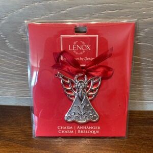 Lenox Angel Silver Plated‎ Charm Ornament 2.5" Christmas NIP